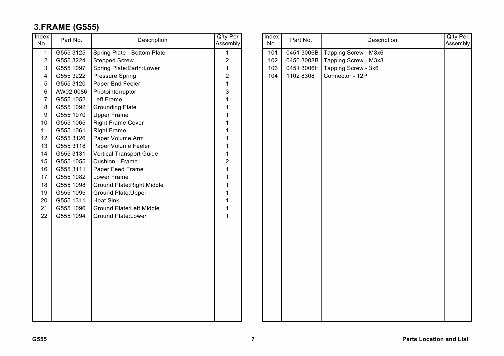 RICOH Options G555 PAPER-FEED-UNIT-TYPE-2600 Parts Catalog PDF download-4